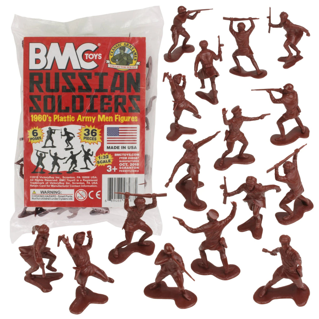 BMC Classic Marx WWII Russian Soldiers Red Brown Plastic