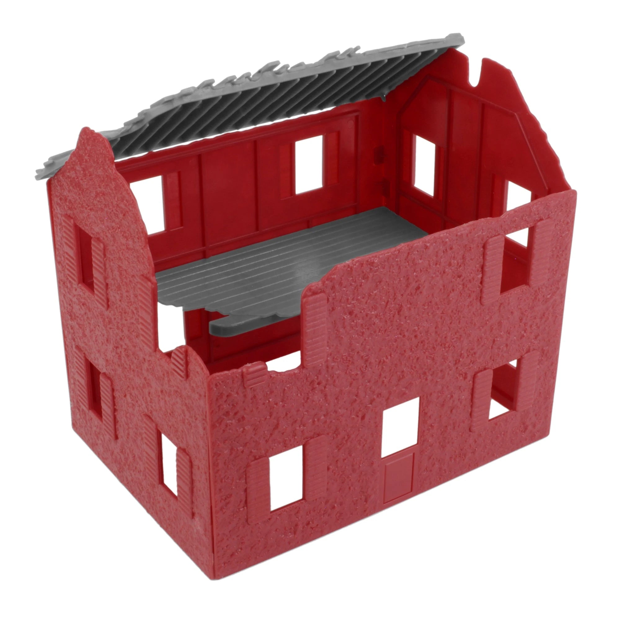 BMC WWII Battle Damaged Red Farmhouse with Gray Roof – MicShaun's