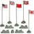 BMC WWII Allies and Axis Flagpoles with Flags & Rock Accessories