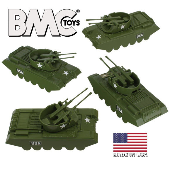 BMC Classic Payton Anti-Aircraft Tanks 4 Piece Set Olive Drab