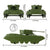 BMC Classic Payton Anti-Aircraft Tanks 4 Piece Set Olive Drab