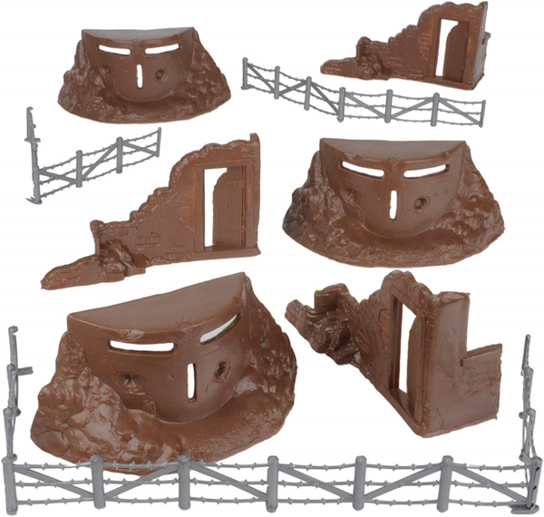 BMC WWII German Ambush Bunker Barbed Wire Building Set